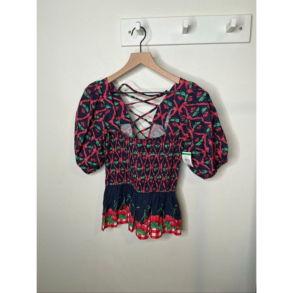 Damson Madder Allegra Puff Sleeve Blouse | Blue in 10 - Picture 5 of 11